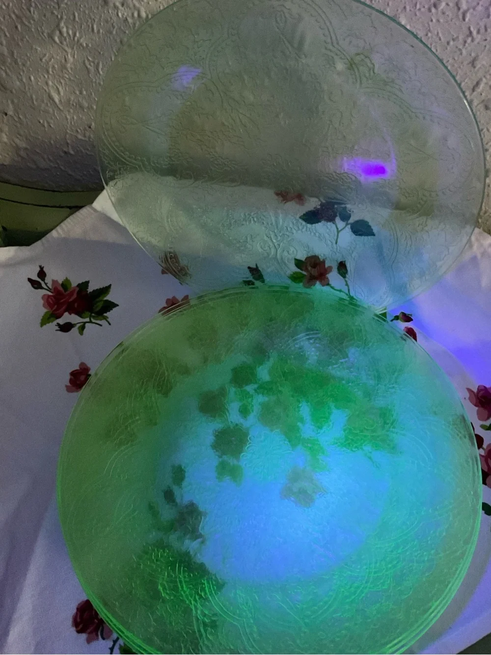 Lot of 5 Green Uranium Plates Glass